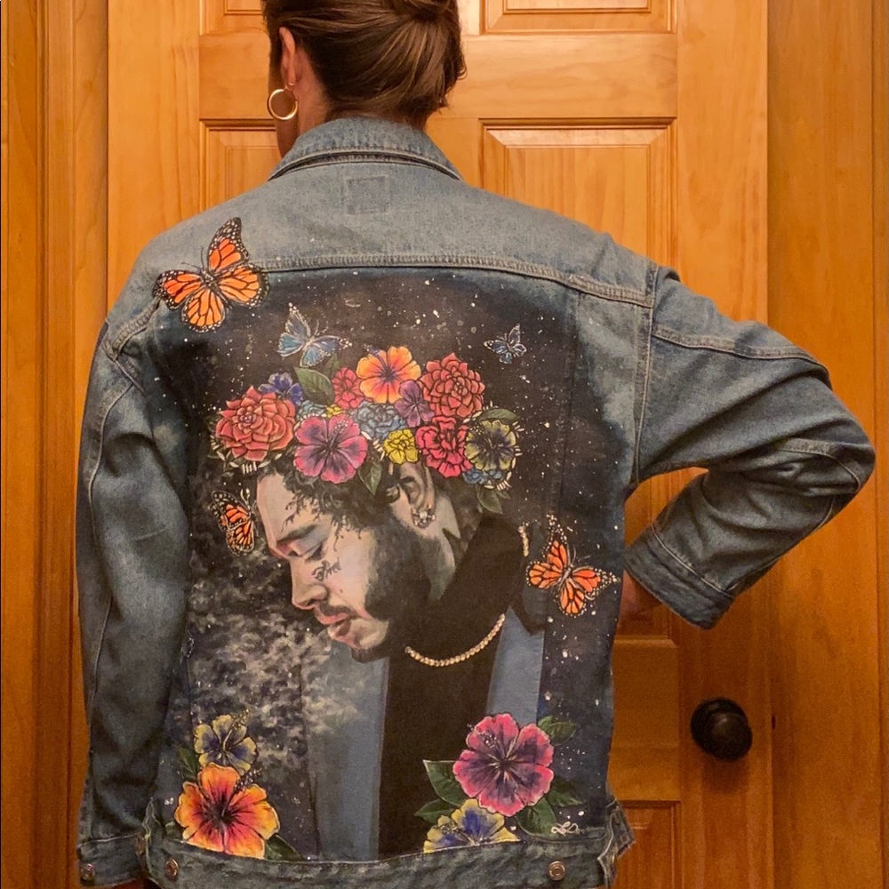 One of a kind Post Malone Denim Jacket. - Picture 6 of 8
